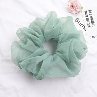 Buy green Big Size Organza Hair Scrunchies