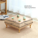 Small Coffee Table With Storage Bamboo and Rattan Tatami Platform Low Table for Living Room Furniture Home Bay Window Balcony