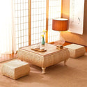 Small Coffee Table With Storage Bamboo and Rattan Tatami Platform Low Table for Living Room Furniture Home Bay Window Balcony