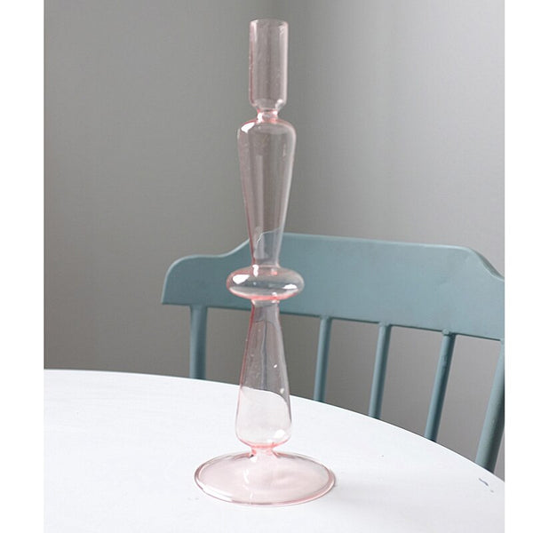 1pc Clear Glass  Candle Holder