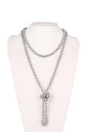 8mm Longline Hand Knotted Necklace