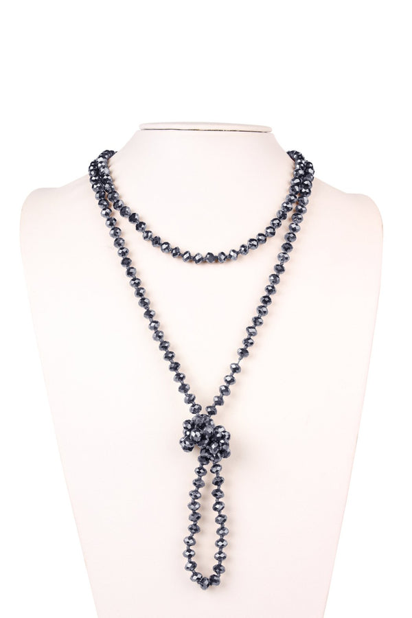 8mm Longline Hand Knotted Necklace