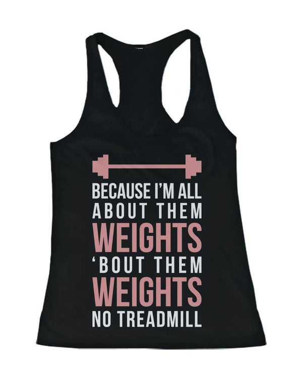 Funny Pink Design Workout Tank Top - All About Them Weight - Gym Clothes