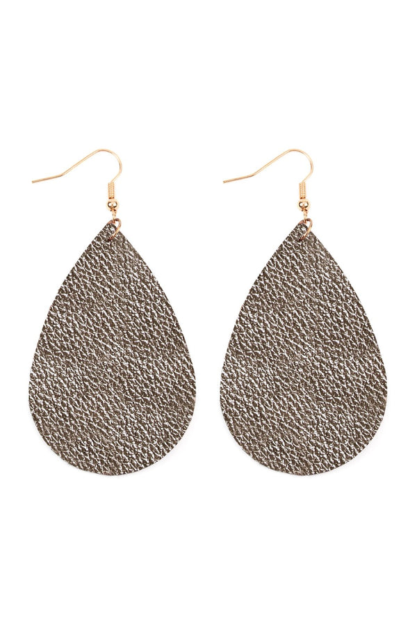 Hde2272 - Teardrop Leather Earrings