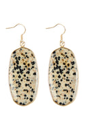 Natural Oval Stone Earrings