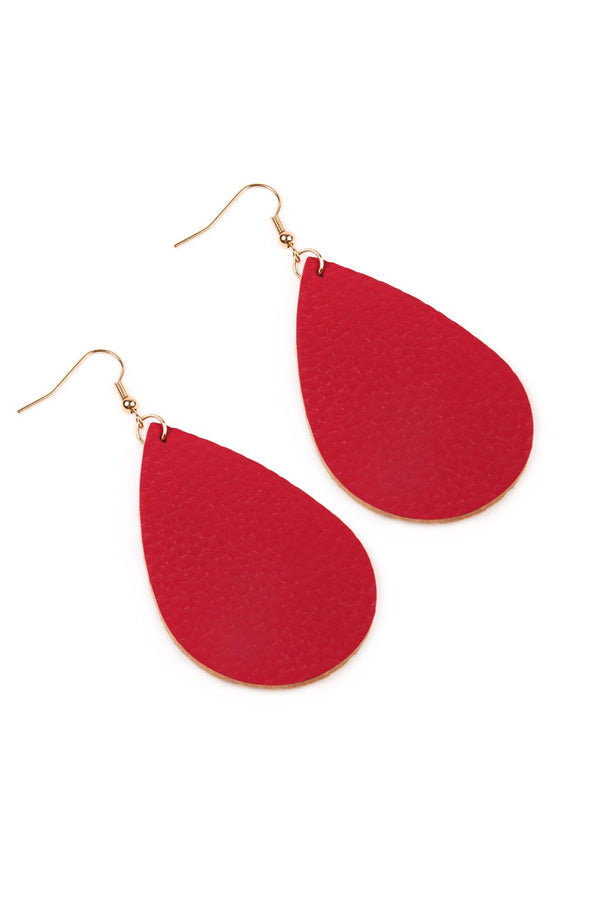 Hde2272 - Teardrop Leather Earrings