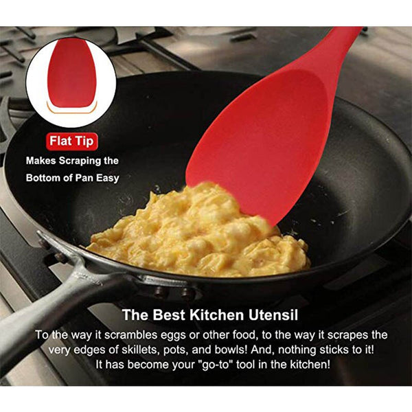 WALFOS Food Grade Silicone Cooking Spoon Essential Heat-Resistant Flexible Nonstick