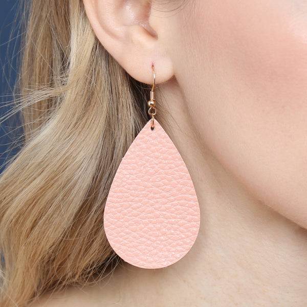 Hde2272 - Teardrop Leather Earrings