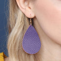 Hde2272 - Teardrop Leather Earrings