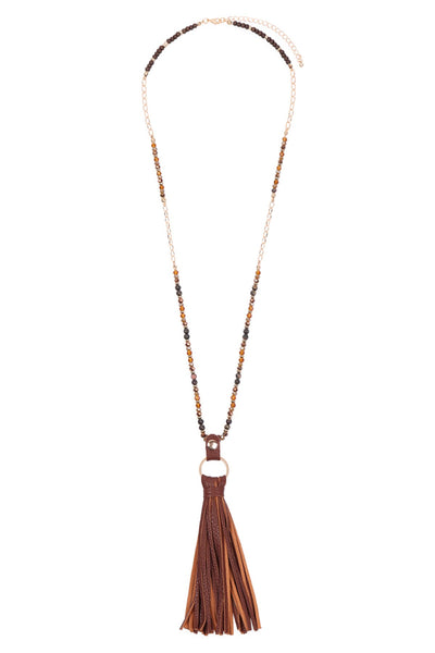 Leather Tassel Necklace