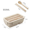 850ml Wheat Straw Lunch Box Healthy Material Bento Boxes