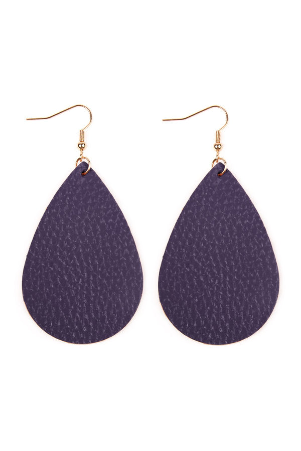 Hde2272 - Teardrop Leather Earrings