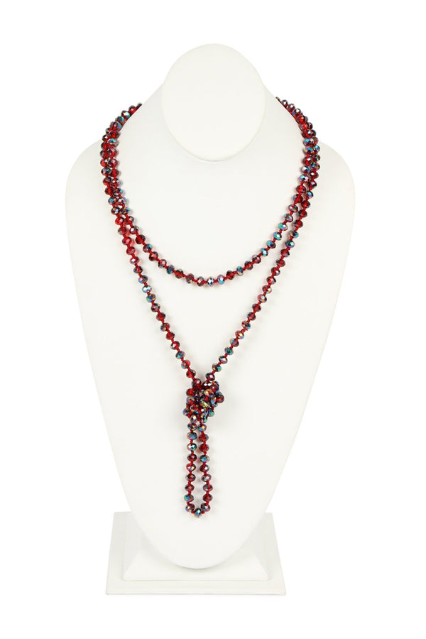 8mm Longline Hand Knotted Necklace