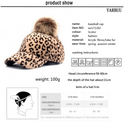 Faux Fur Pompom Ball Leopard Cap